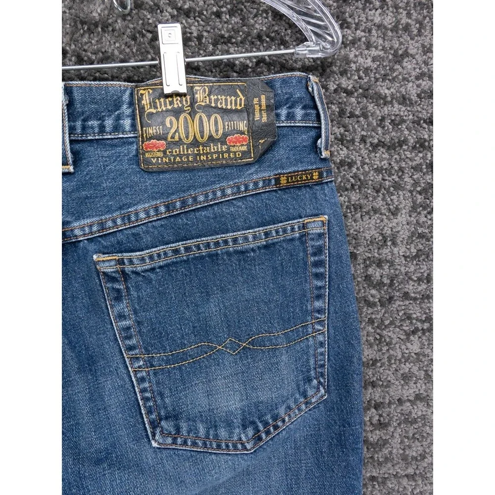 Vintage Lucky Brand Jeans Mens 34x30 Blue Vintage Fit Button Fly Denim Made USA